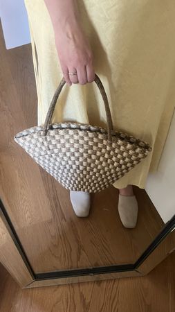 RATTAN ORNAMENT SHOULDER HANDBAG