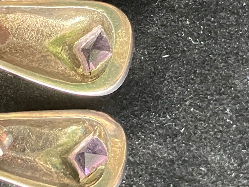 Ohrringe & -stecker: Sehr alte Ohrstecker mit Amethyst 800 er Silber – Gebraucht aus Flums von Limatools 3