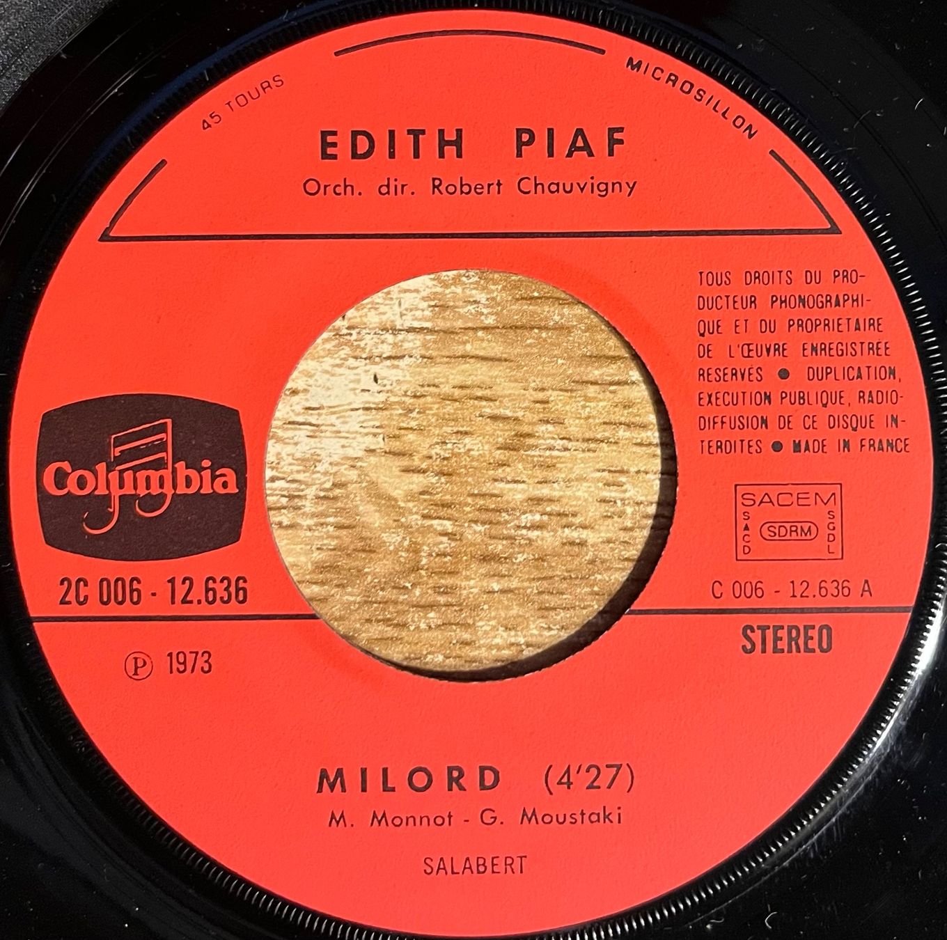 Vinyles: EDITH PIAF - MILORD – D'occasion à Bussigny par vinyl-pas-cher 2