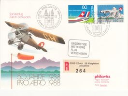 SLH SF 88.6b, Sonderstempel S. 1332 Pro Aero Zürich-Samedan