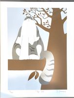 Joan Freestone Lithografie "Top Cat" Signiert & Gerahmt