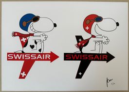 KeC: Snoopy Double Swissair (A3), signiert 1/7