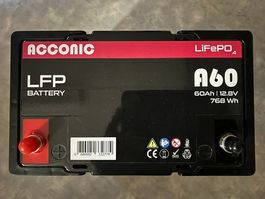 Acconic A60 LFP Batterie 60Ah 12.8V neuwertig (LiFePO4)
