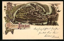 Litho Rheinau, Totalansicht aus der Voge