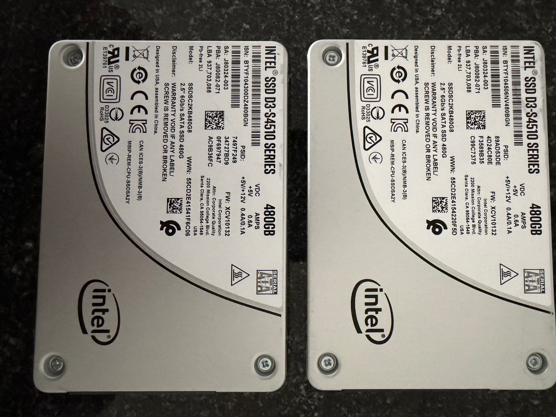 Intel Harddisks: 2x Intel SSD 480GB 2.5" SATA – Gebraucht aus Glattpark(Opfikon) von Golghot92