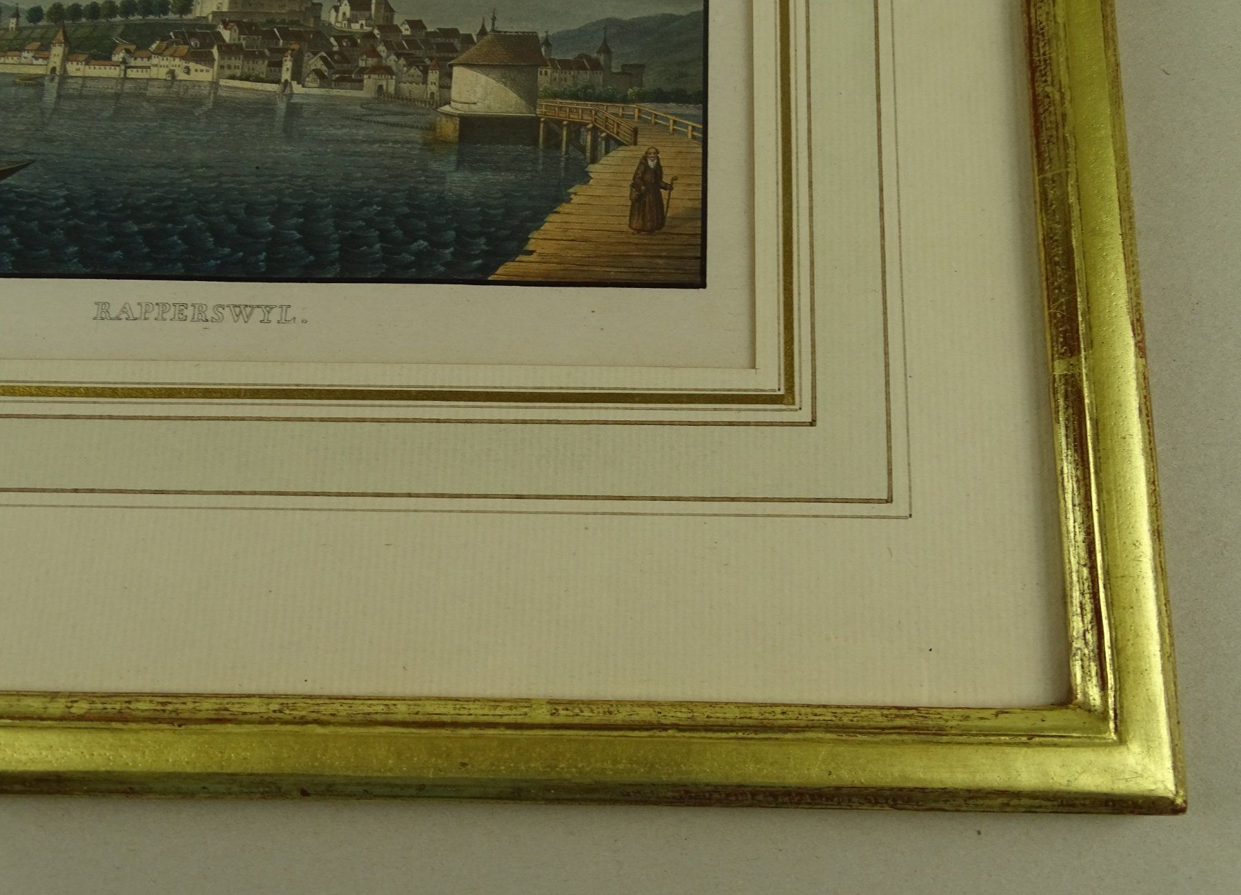Incisioni: RAPPERSWIL, AQUATINTA 1867 – Usato da Grüningen venduto da Kartensammler 7