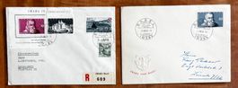 1948 2 Briefe mit IMABA Blockausschnitten W29, W30