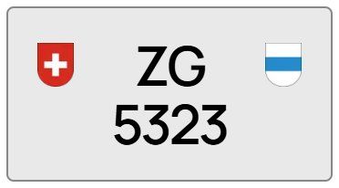 Insegne: ZG 5323 Kontrollschild / Motorrad – Usato da Zug venduto da KoSaZ