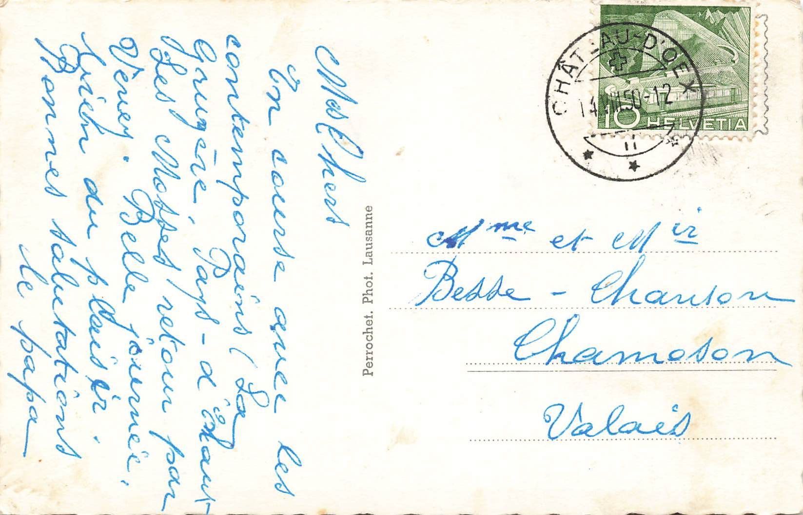 Cartoline postali: Chateau d`oxe hospital – Usato da Biasca venduto da Blenio71 1