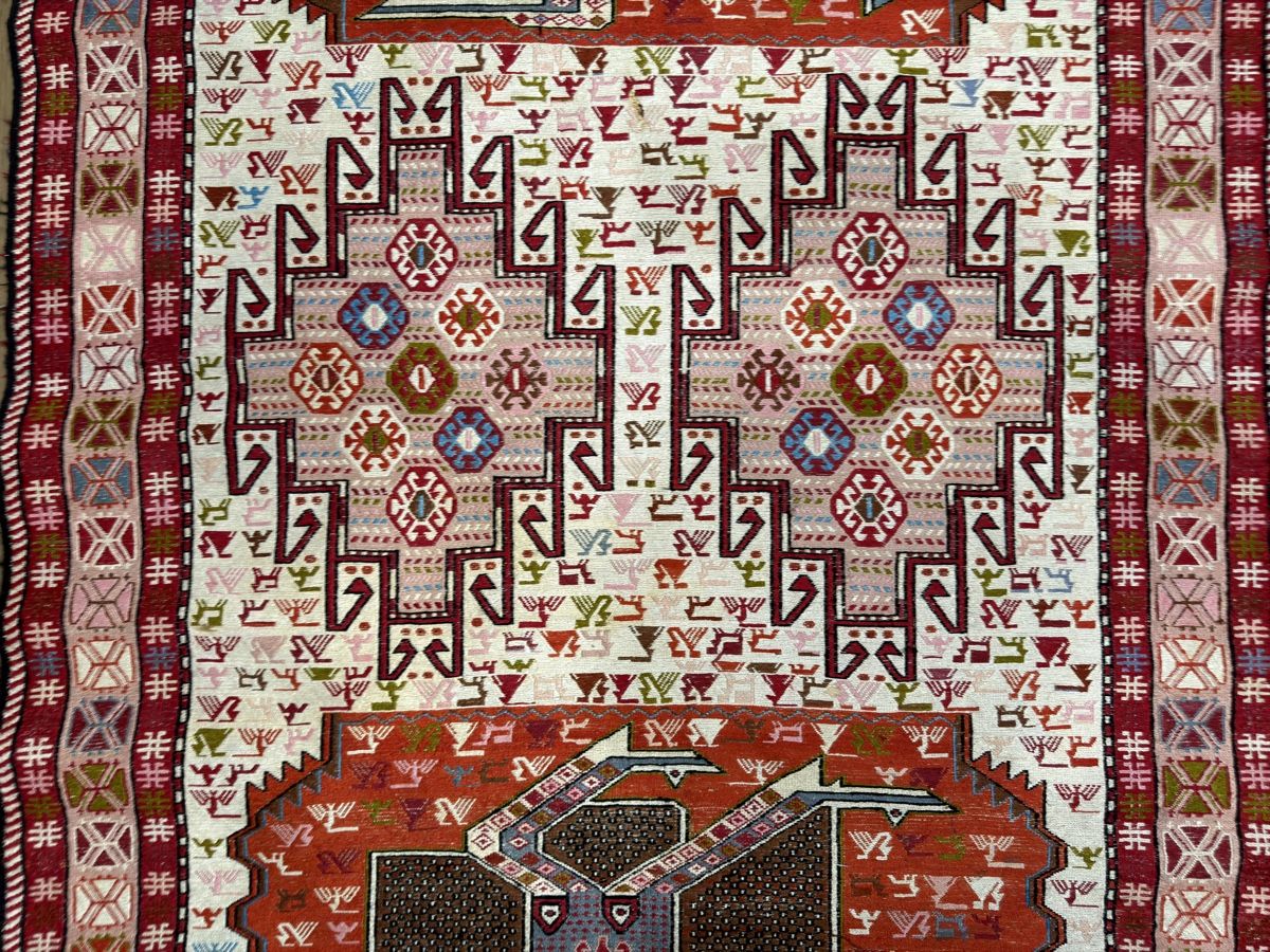 Tappeti: Seidenteppich Shasavan Soumak - Seltenes Muster Handmade – Usato da Bennau venduto da Mayer_Carpets 2