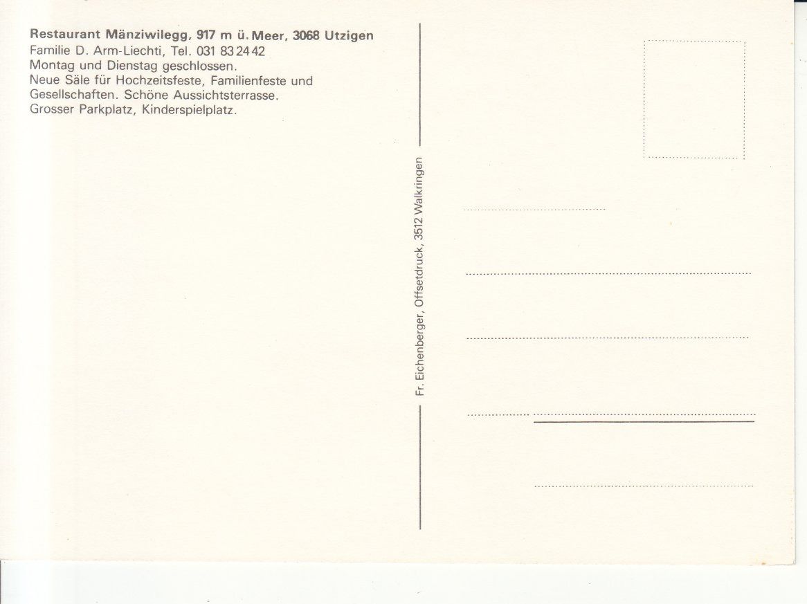 Cartoline postali: Utzigen Mäziwilegg ca. 1975 – Usato da Bürglen TG venduto da StampGraf 1