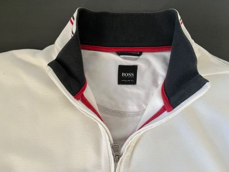 Cardigan/gilet en coton, Hugo Boss, blanc, L, très bon état