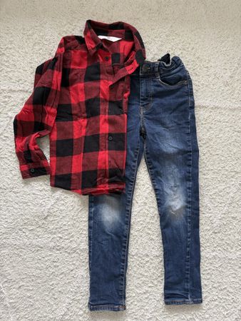 Hemd und Jeans, Grösse 122