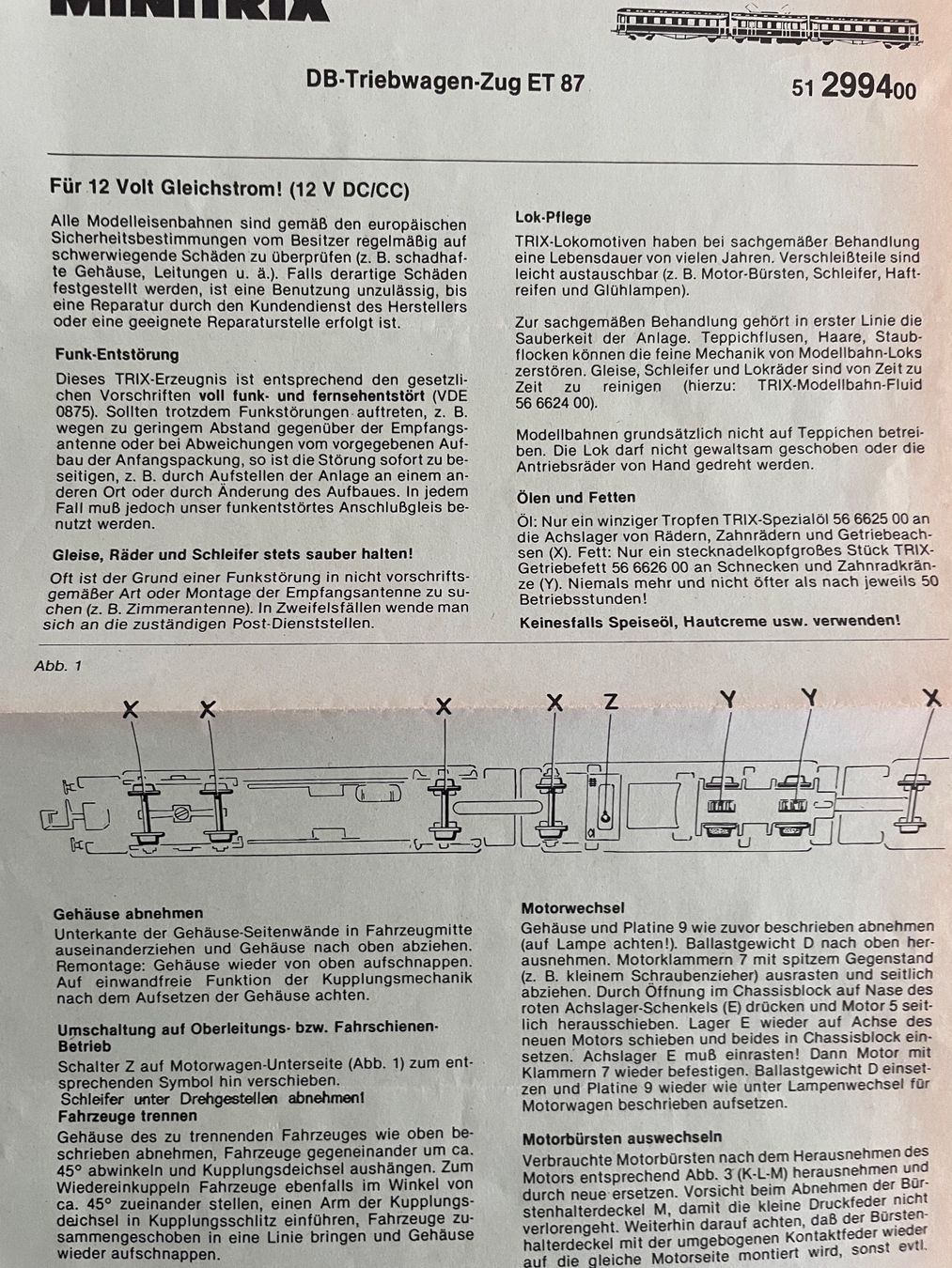 Trix Modellini di ferrovie: Minitrix 2994 E-Triebwagen ET 87 der DB Spur N – Usato da Rorschach venduto da Karotten 7