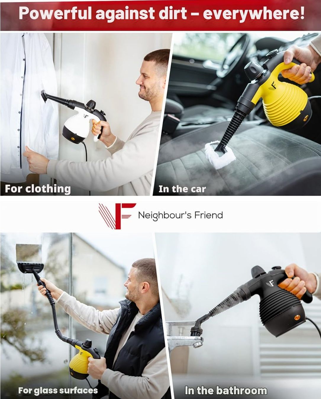 Pulitori a vapore: Dampfreiniger Handdampfreiniger Handheld Dampf kraftvoll – Nuovo e nell'imballaggio originale da Genève venduto da Top-Trend 9