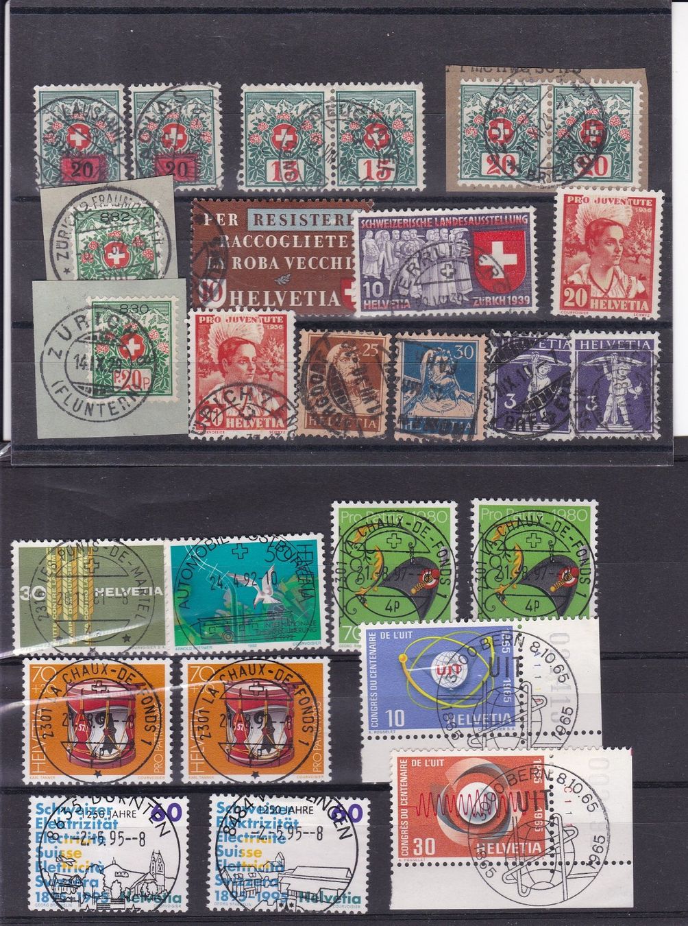 Tutti i francobolli: 14 Stk. CH Briefmarken-Steckkarten, bunt gemischt – Usato da Münchwilen AG venduto da Nesar 2