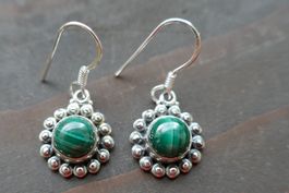 Ohrhänger in Silber mit Malachit