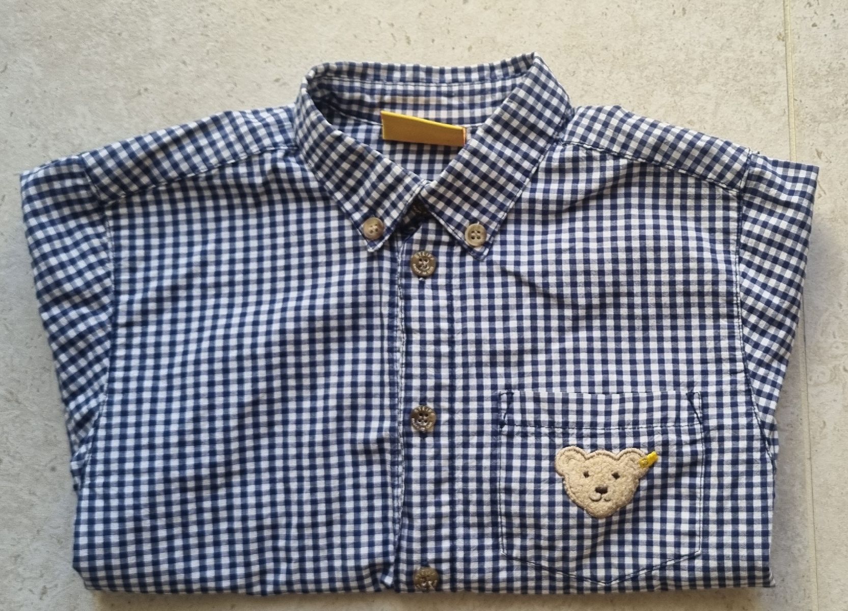 Steiff Camicie, T-shirt & Polo: STEIFF Hemd blau/weiss kariert Gr. 98/104 – Usato da Champlan venduto da acr_kkd5 4
