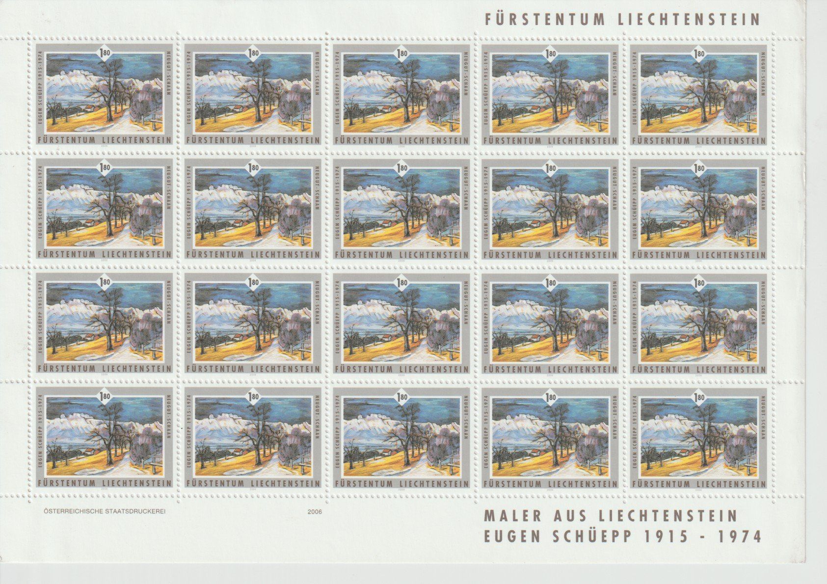 Alle Briefmarken: Eugen Schüepp 1 KB ** – Neu (gemäss Beschreibung) aus Lausanne von Whorvath