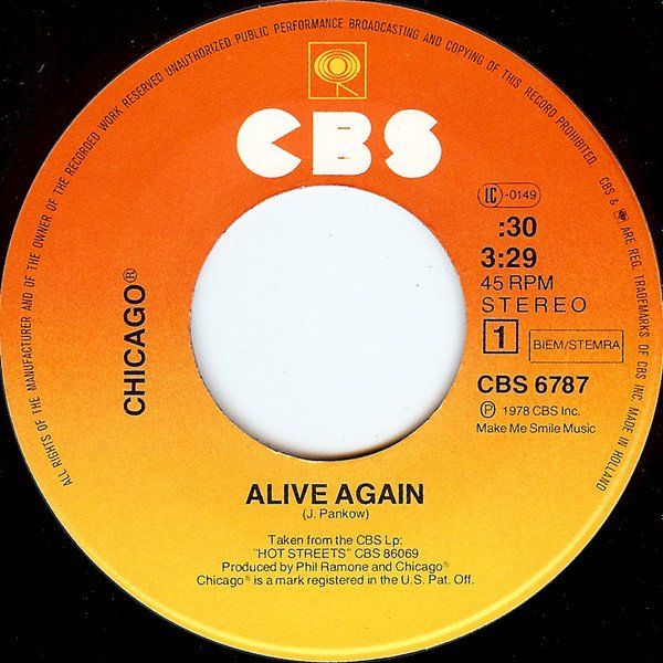 Vinyles: Chicago: Alive Again 7" – Neuf avec emballage d'origine à Steinhausen par Vilivinili