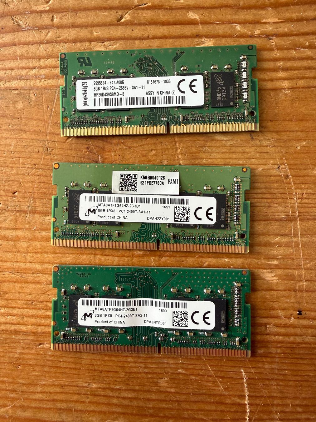 Memory / RAM: 3x 8GB DDR4 Notebook RAM – Gebraucht aus Siebnen von icrservicesolutions