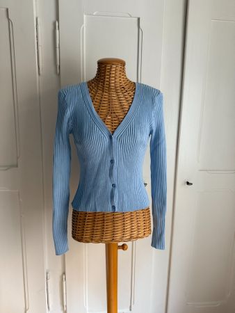 Strickjacke Cardigan hellblau M