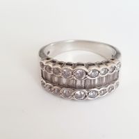 Silberring 925  Grösse 18.3mm mit Zirkonia Steinen