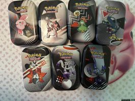 Empty Black and White mini Tins& stickers