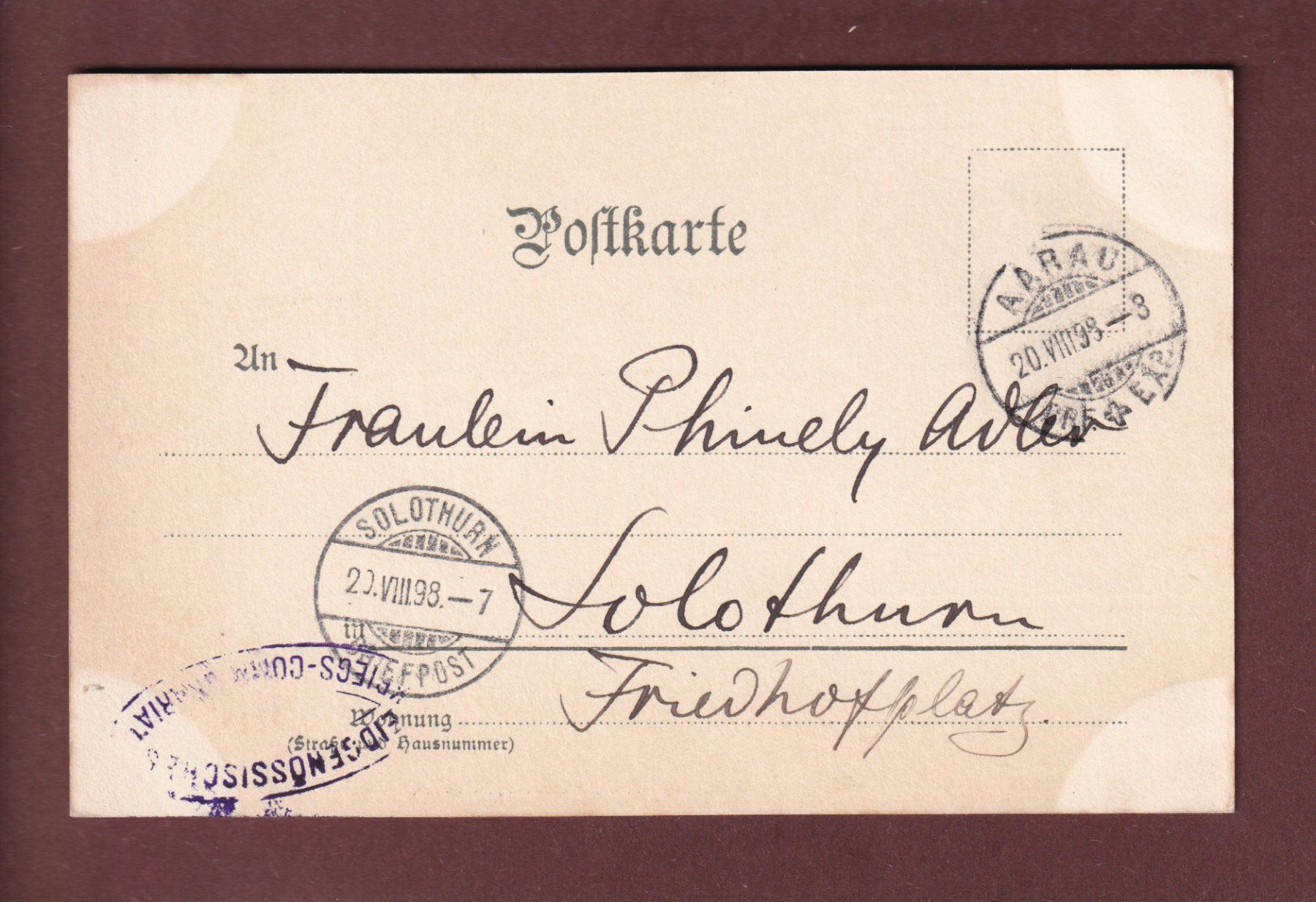 Cartoline postali: BASEL - Alte Rheinbrücke - K. Dussault - 1898 – Usato da Pully venduto da nicecards 1