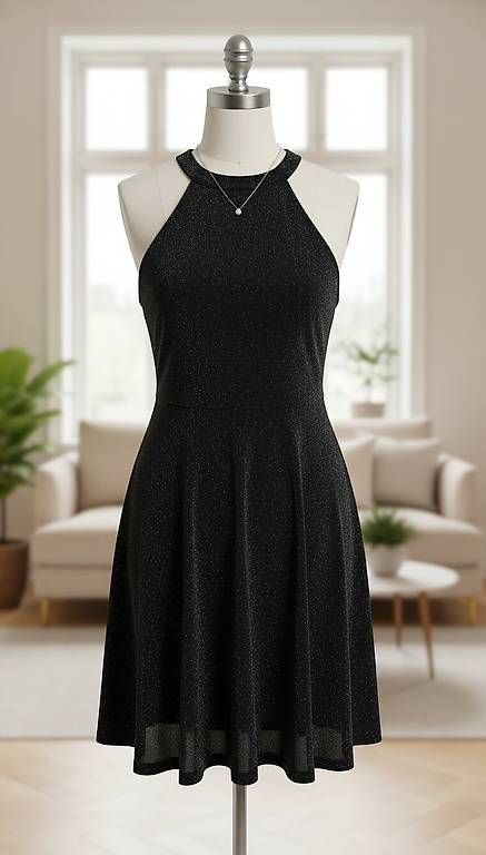 Vestiti: Glitzerndes schwarzes Kleid XL – Usato da Zürich venduto da ale_xxz7 2
