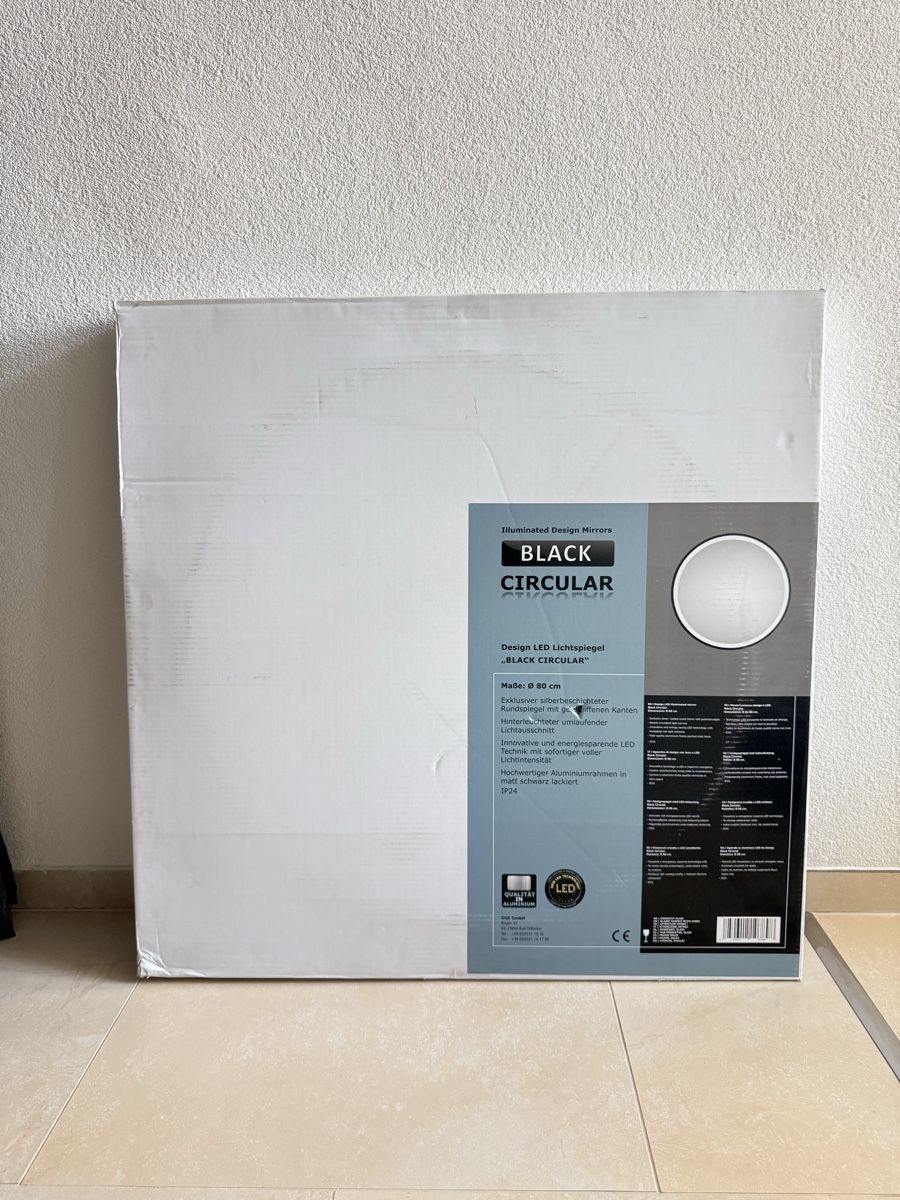 Spiegel: Miroir rond LED design noir Ø80 cm – Neu und originalverpackt aus Middes von man_bfn8 1