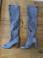 Navyboot Overkneestiefel grau Lederoptik Grösse 41