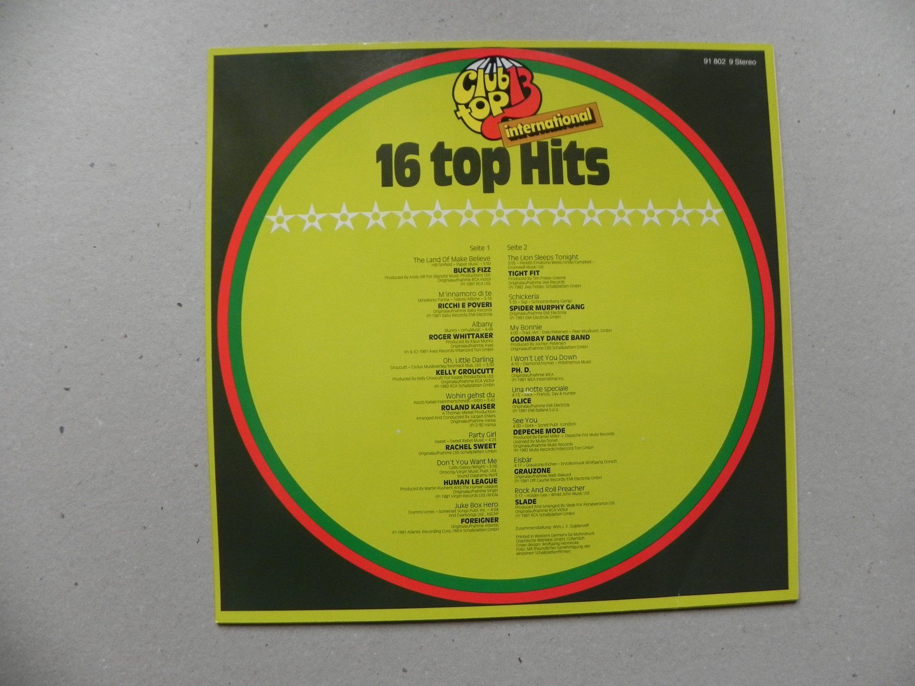 Dischi in vinile: LP 16 Rock Pop Hit 1982 Spider Murphy Foreigner Depeche Mode – Usato da Siebnen venduto da krimsie 1