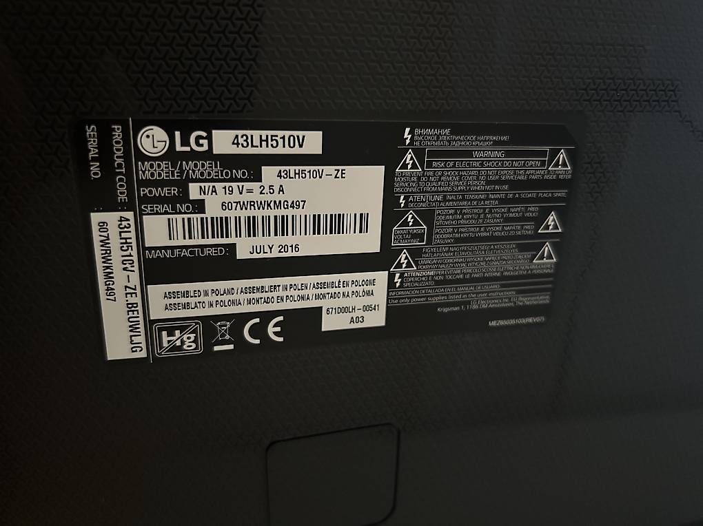 LG Televisori: LG 43LH510V Fernseher – Usato da Lengnau BE venduto da Christa.3427 1
