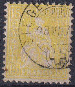 Tutti i francobolli: Sitzende Helvetia 15, Nr.39, V-O++++ – Usato da Samnaun-Compatsch venduto da Muckimu