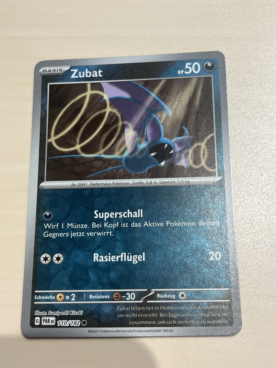 Pokémon Sammelbilder & Trading cards: Zubat 110 Reverse Holo PAR – Neu (gemäss Beschreibung) aus Aarburg von Barnetta07