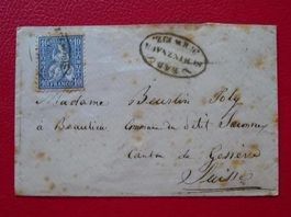 1865: DAMEN-Brief: BAD SCHINZNACH mit Nr. 31 (Sitzende Helv)