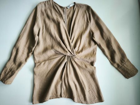 Zara Bluse aus 100 % Leinen, Größe XL