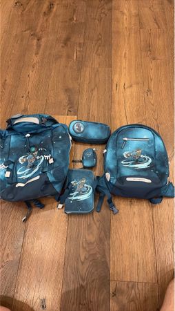 Beckmann Schulrucksack wie neu! Set 4-teilig Weltall Motiv