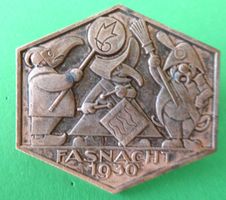 Basler Fasnachtsplakette Kupfer 1930
