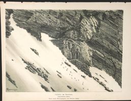 Matterhorn Clubhütte Tonlithographie von Benninger