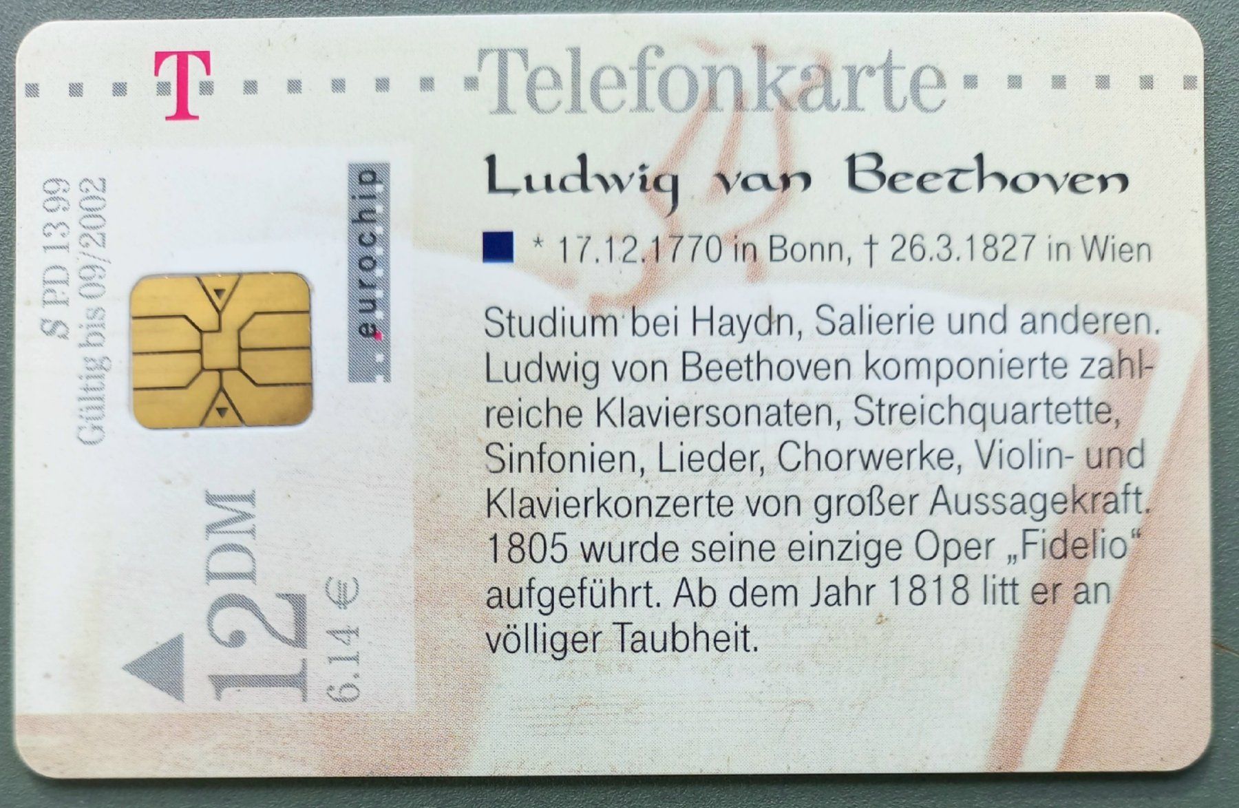 Schede telefoniche: Taxcard - Ludwig van Beethoven - D – Usato da Niederuzwil venduto da lubimaja 1