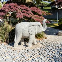 Granit Elefant Skulptur Rüssel oben China Glücksbringer 26cm