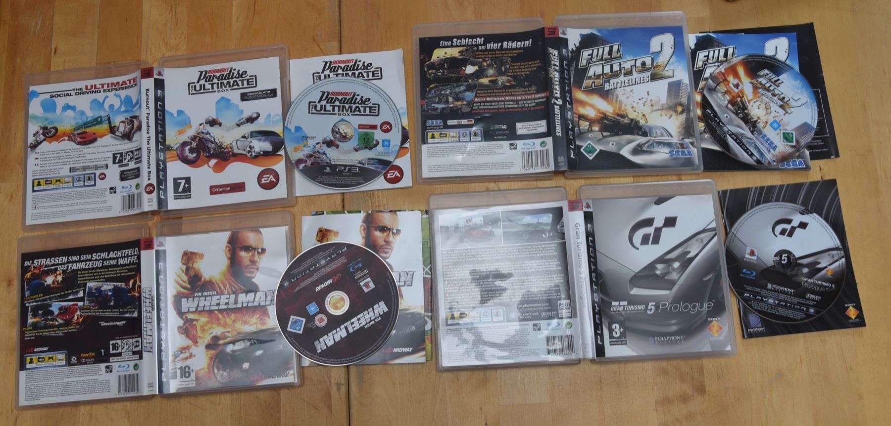 Giochi: Burnout+Wheelman+FullAuto2+Gran Turismo – Usato da Frenkendorf venduto da gelbeZinnie