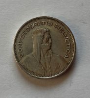 Silbermünze 5 Franken 1939 Helvetica gebraucht