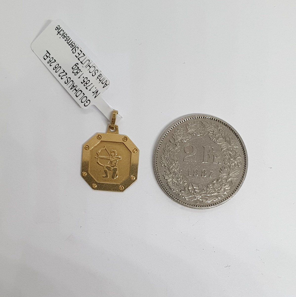 Ciondoli: Echt 18K Gold - Schütze Anhänger – Usato da Luzern venduto da luzerngoldhaus 1