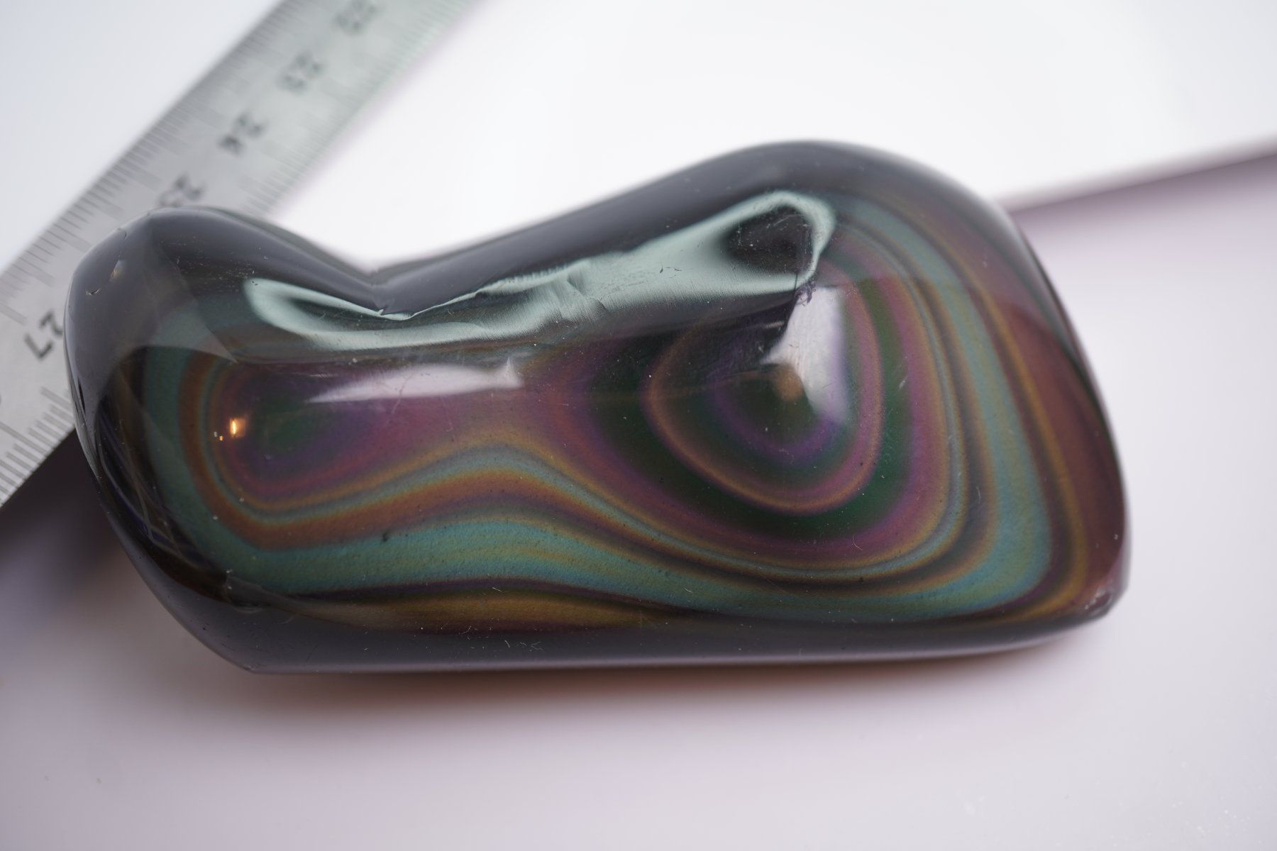 Mineralien & Heilsteine: Regenbogen Obsidian Massage Stein  Unikat – Neu und originalverpackt aus Eschenbach SG von topstone 2