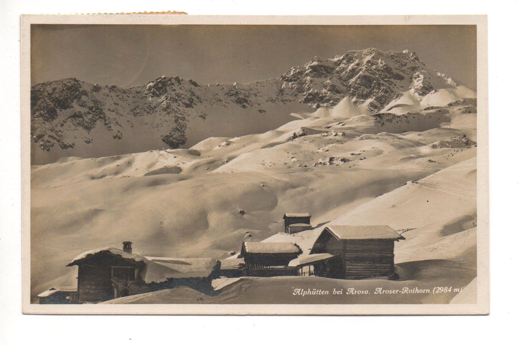 Cartoline postali: AROSA Alphütten Rothorn – Usato da Jona venduto da philajona