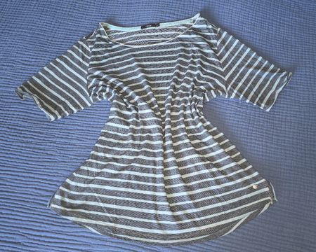 CECIL T-Shirt gestreift (Grau/Mintgrün) – Gr. L – gebraucht 