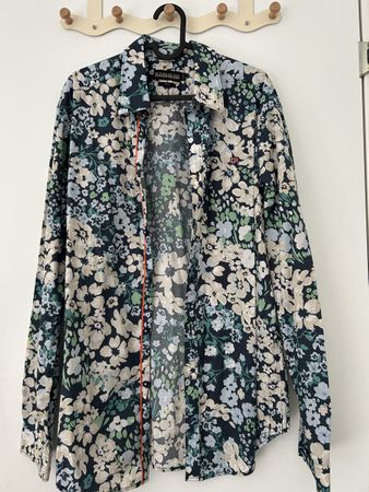 Herren Hemd Napapijri Blumenmuster dunkelblau Grösse L